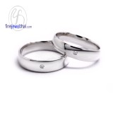 แหวนทองคำขาว แหวนเพชร แหวนคู่ แหวนแต่งงาน แหวนหมั้น - RC1275DWG
